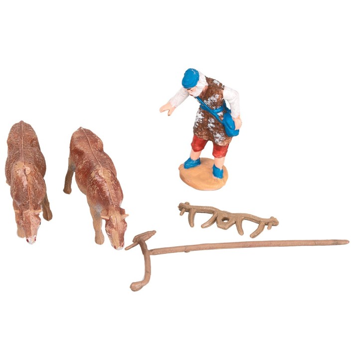 Campesino con arado y bueyes 6,5 h cm