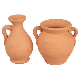 Set de 2 ánforas de terracota cm 6 h