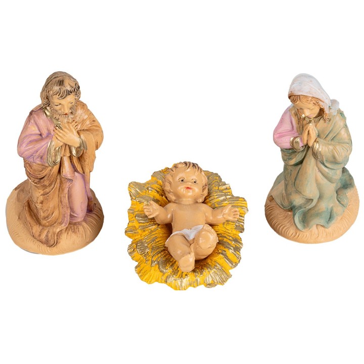 Nativity set 3 pcs in PVC lux 6 cm