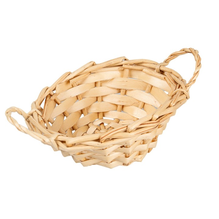 Wicker basket with handles cm 7.5x6.1x3 h