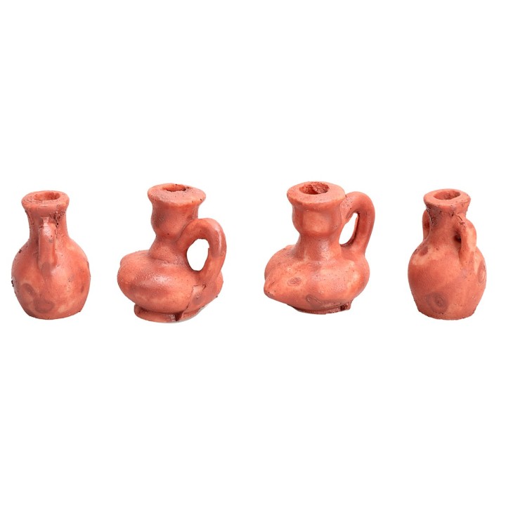 Set de 4 ánforas de terracota de 4 cm