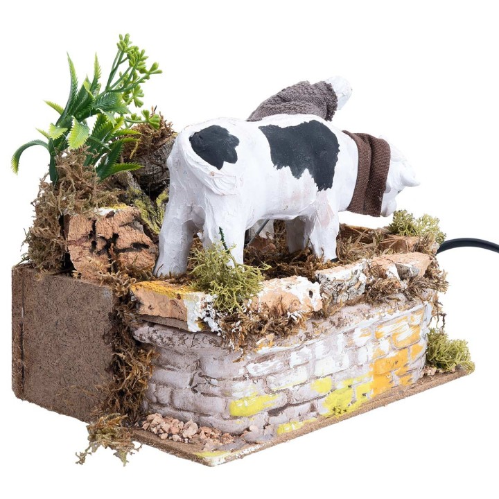 Contadino e bue in terracotta serie 10 cm