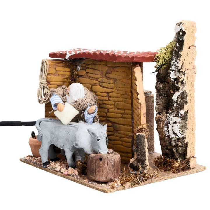 Campesino con burro 10 cm en movimiento