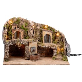 Illuminated nativity scene with fountain cm 50x26x33 h