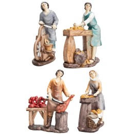 Set 4 statuine mestieri 15 cm in resina