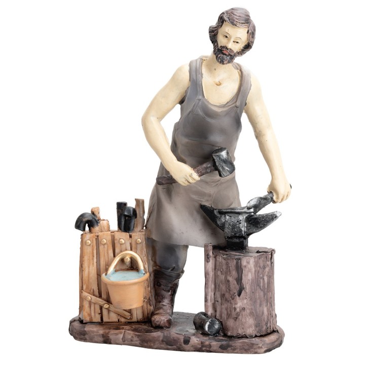 Set 4 statuine mestieri 15 cm in resina