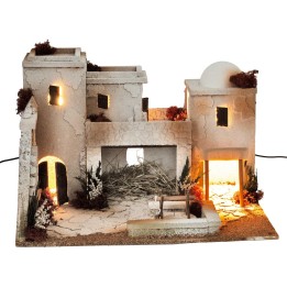 Presepe arabo illuminato cm 50x40x33 h