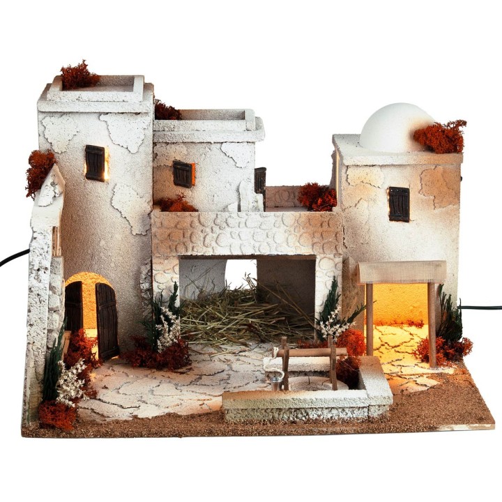 Presepe arabo illuminato cm 50x40x33 h