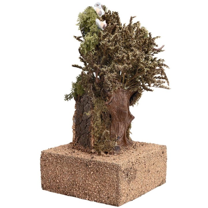 Albero con 4 uccellini in movimento cm 15,7x15,7x32,5 h
