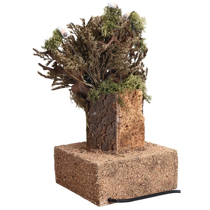 Albero con 4 uccellini in movimento cm 15,7x15,7x32,5 h