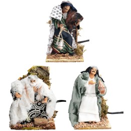 Set tre Re Magi in movimento 14-15 cm