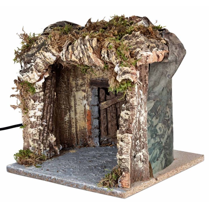 copy of Pesebre iluminado con cueva y cascada de 51x33x32 cm h
