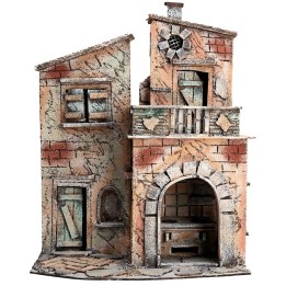 Casa napoletana con arco e balcone cm 32,5x21x40 h