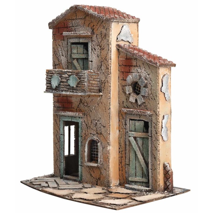 Neapolitan two-storey house with balcony cm 28x20x33.5 h