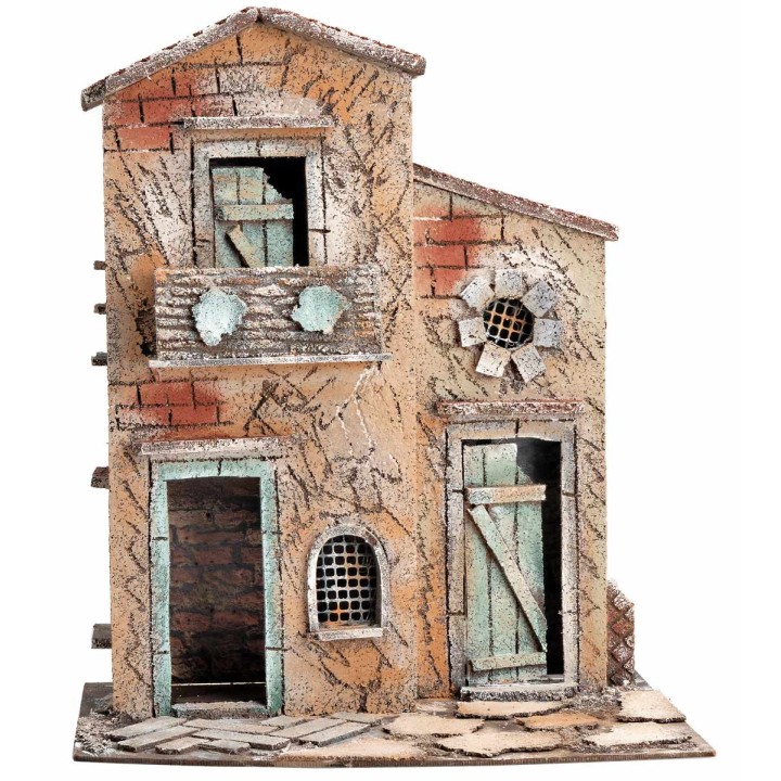 Casa napoletana a due piani con balcone cm 28x20x33,5 h