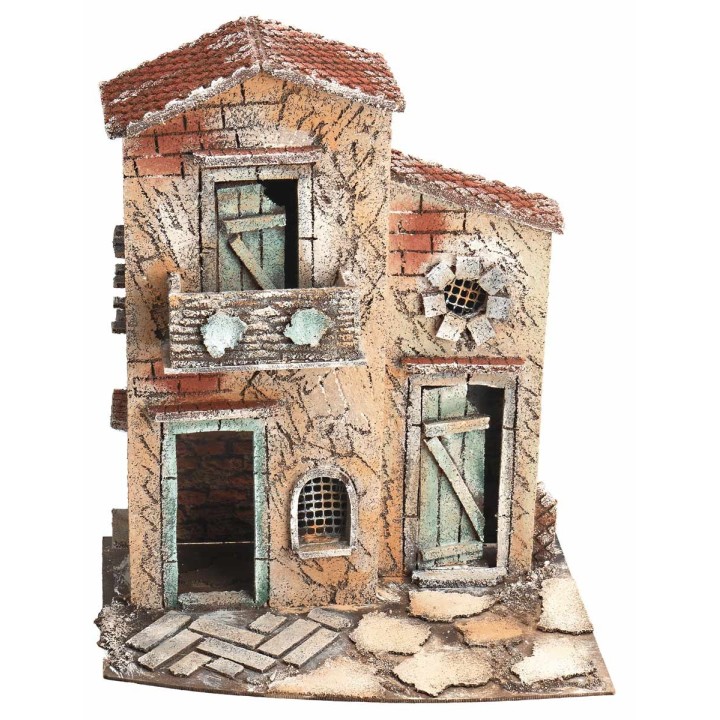 Casa napoletana a due piani con balcone cm 28x20x33,5 h