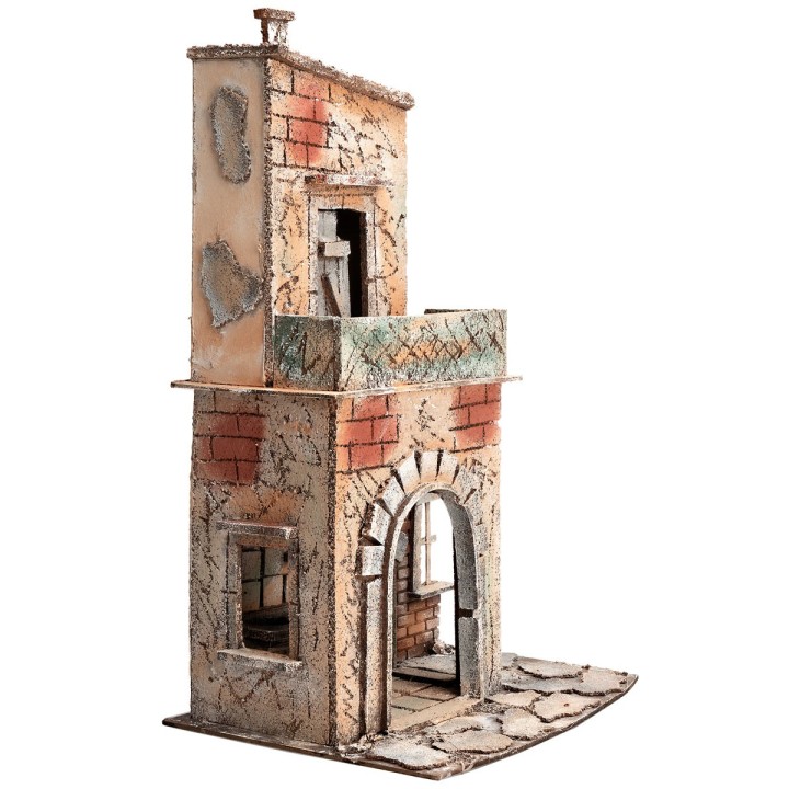 Casa napoletana a due piani con balcone cm 28x20x33,5 h