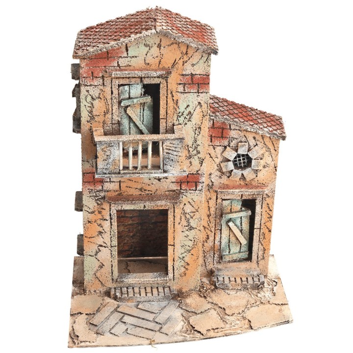 Neapolitan house with balcony cm 28x19.5x36.5 h
