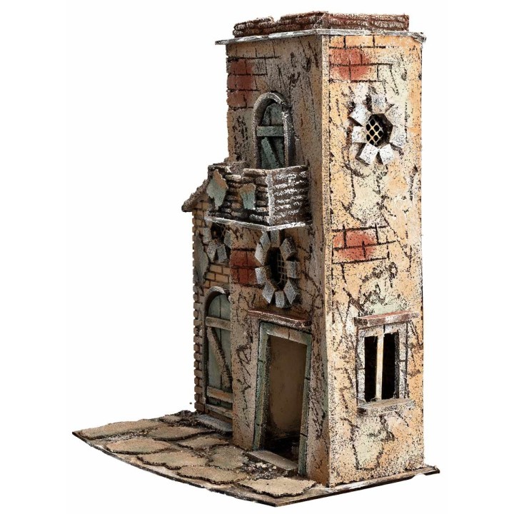 Casa napoletana con tetto piatto e portone cm 28x19,2x36,5 h