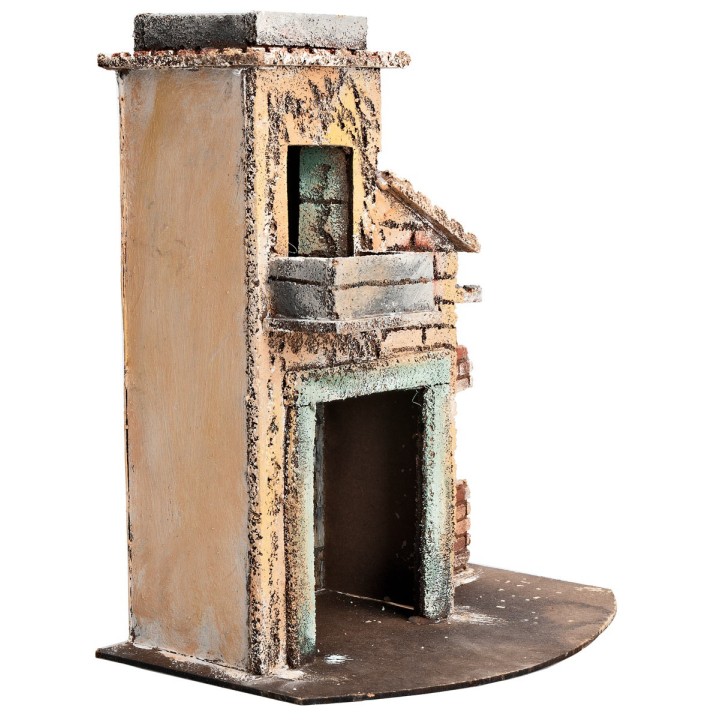 Neapolitan house with ruined wall cm 23.5x15.7x27 h