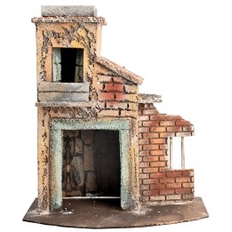 Neapolitan house with ruined wall cm 23.5x15.7x27 h