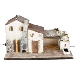 Borgo Illuminato con fontana funzionante cm 60x40x34 h