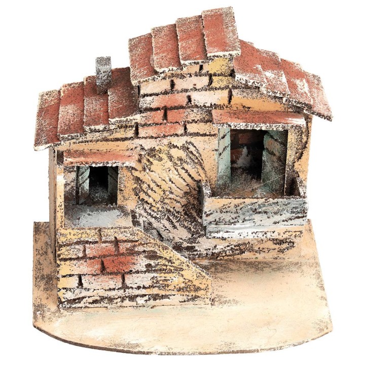 Casita napolitana con escalera externa cm 17x13x14,5 h