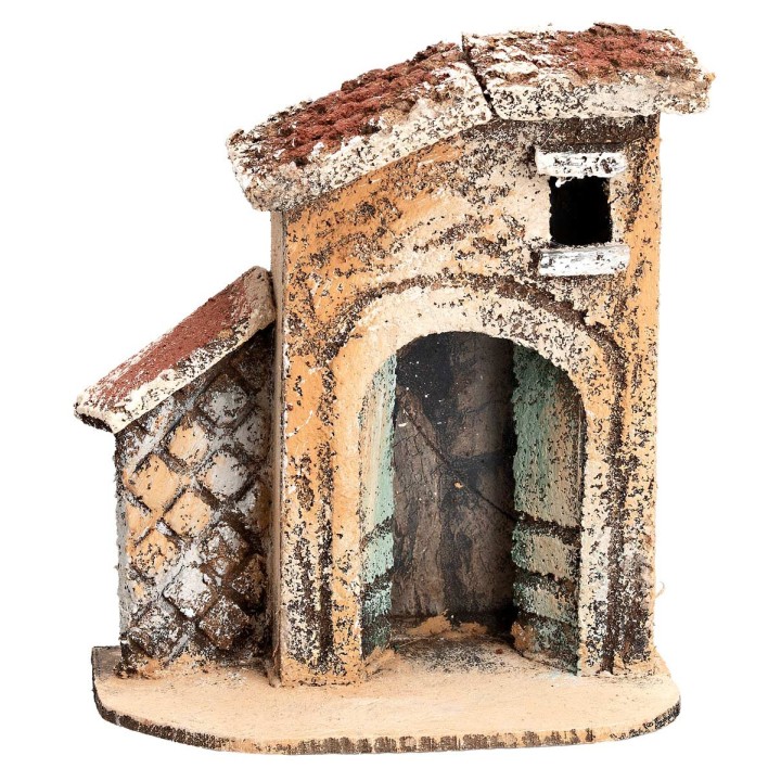 Casa napoletana con arco e tetto spiovente cm 9,5x6x10 h