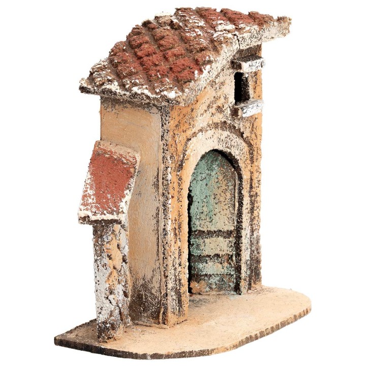 Casa napoletana con arco e tetto spiovente cm 9,5x6x10 h
