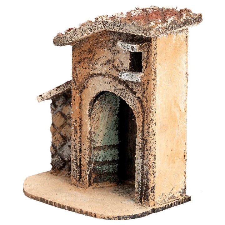 Neapolitan house with arch and sloping roof cm 9.5x6x10 h