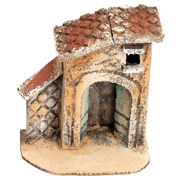 Casa napoletana con arco e tetto spiovente cm 9,5x6x10 h