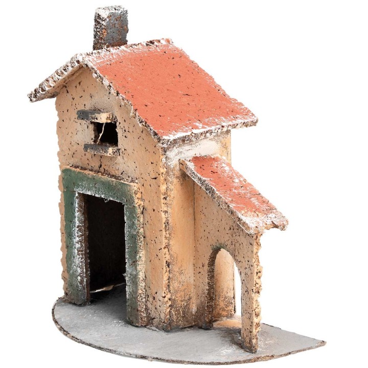 Neapolitan little house with side arch cm 12.5x7x12.5 h