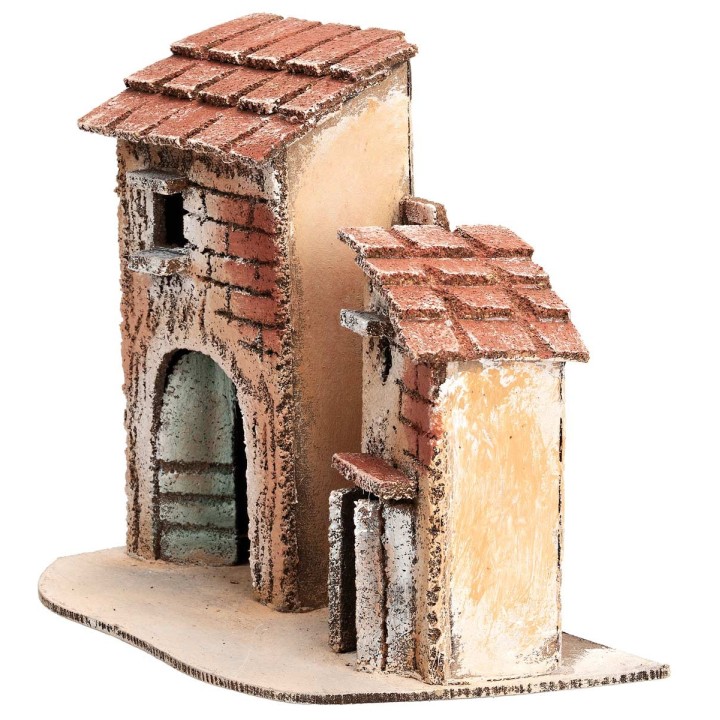 Gruppo di casette napoletane cm 18x9x14,5 h