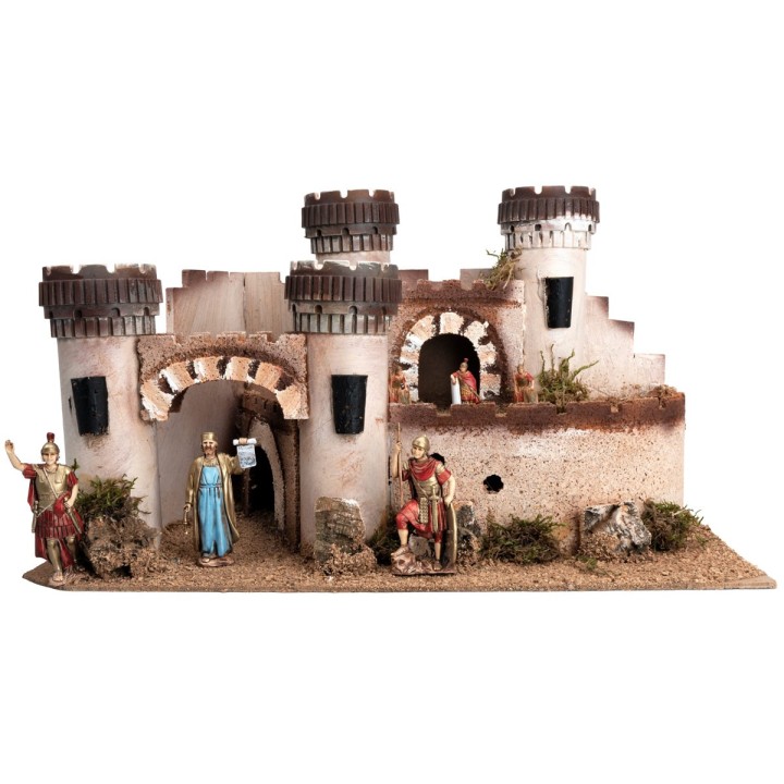 Castle with four crenellated towers cm 40.5x23x23.5 h