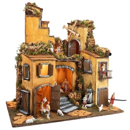 18th-century Neapolitan nativity scene with Landi statues