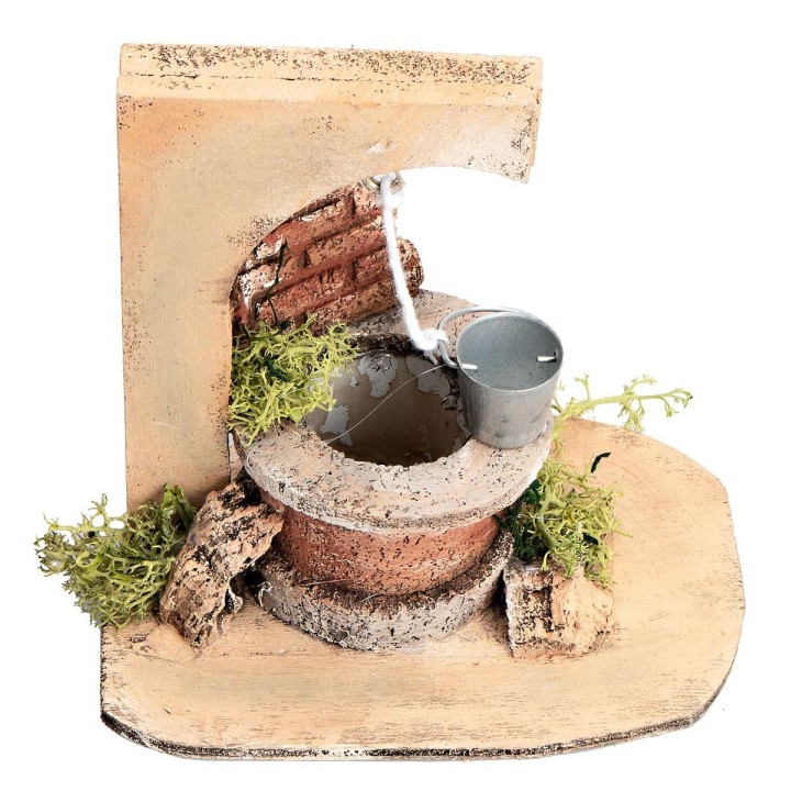 Well with bucket and brick side wall for 10 cm statues