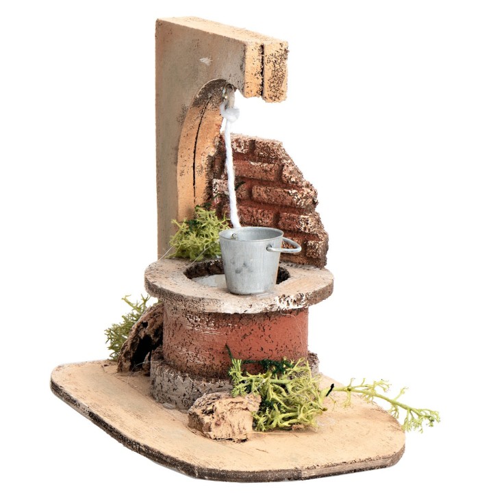Well with bucket and brick side wall for 10 cm statues