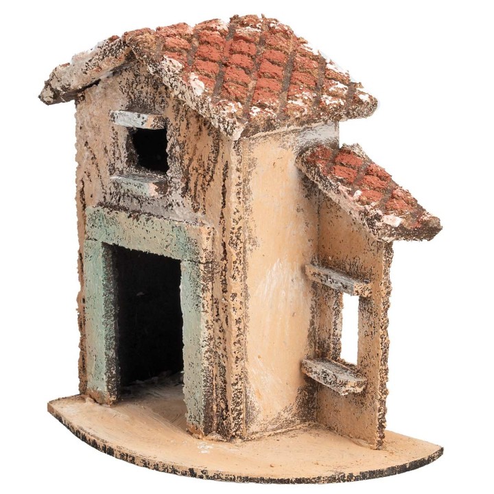 Casa napoletana con portone e finestra cm 11,6x7x11,3 h