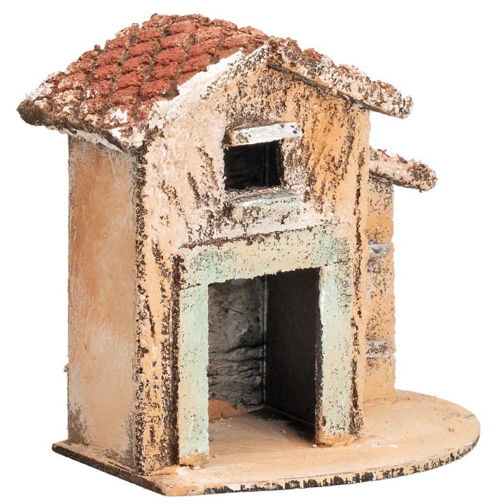 Casa napoletana con portone e finestra cm 11,6x7x11,3 h