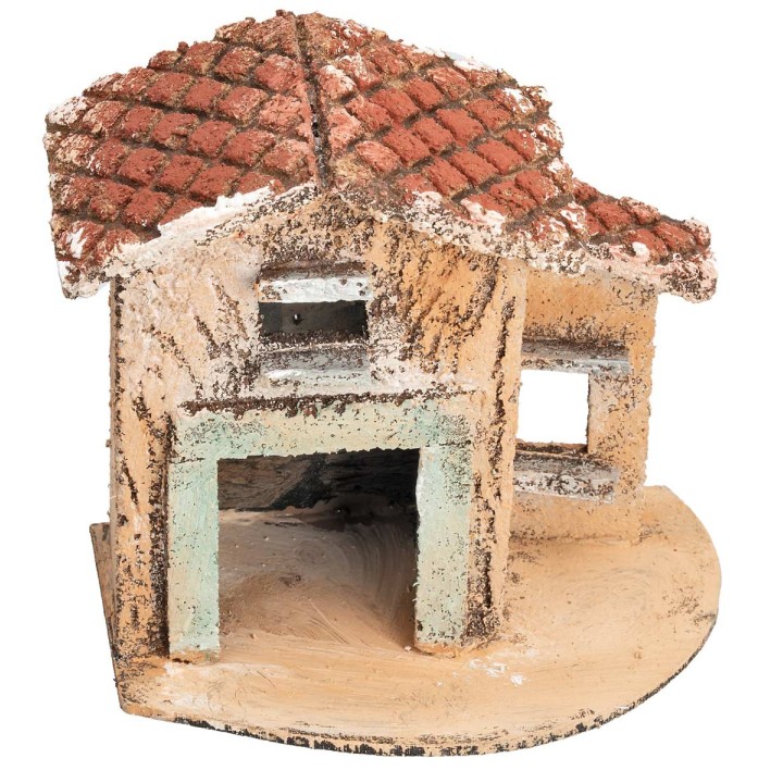 Neapolitan house with door and window cm 11.6x7x11.3 h