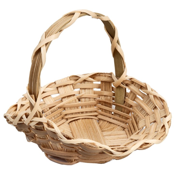 Cesta de mimbre con asa cm 7,4x4,7x6,4 h