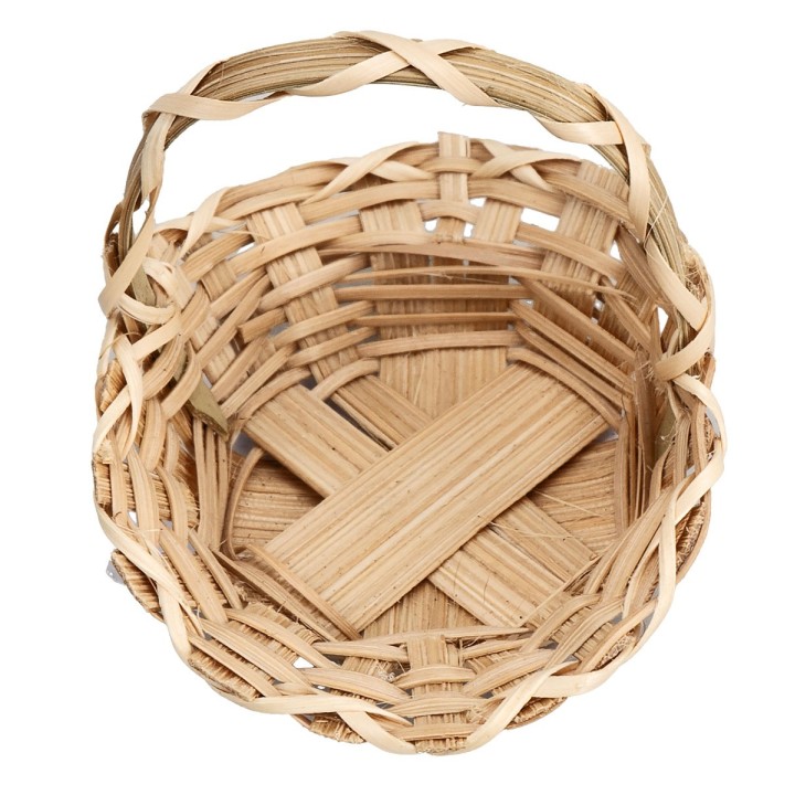 Cesta de mimbre con asa cm 7,4x4,7x6,4 h