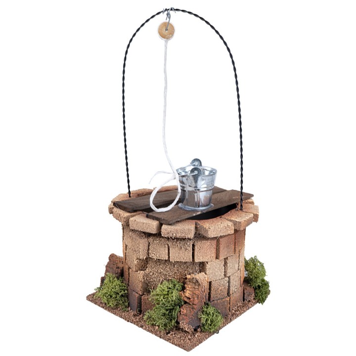 Pozo con polea y cubo para estatuas de 20-24 cm