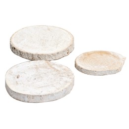 Set tre basi in legno sbiancato cm 1,2x9,5 h