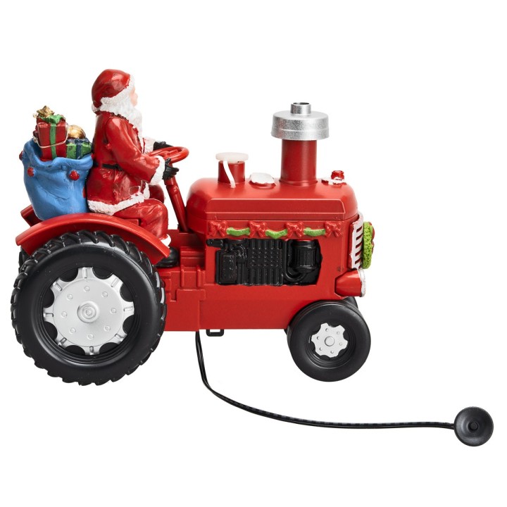 Papá Noel en el tractor con paquetes de regalos completo con