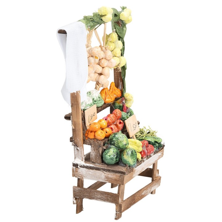 Puesto con frutas y varios vegetales cm 8,8x5x17 h