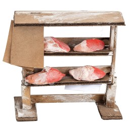 Estante de madera con carne cm 10,3x5,7x10,2 h