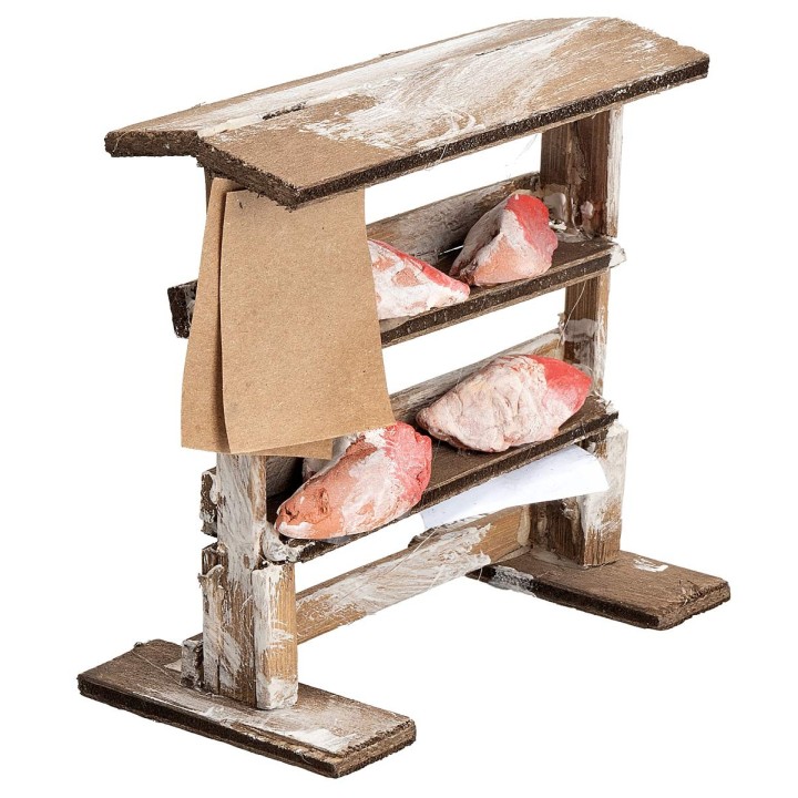 Scaffale in legno con carne cm 10,3x5,7x10,2 h