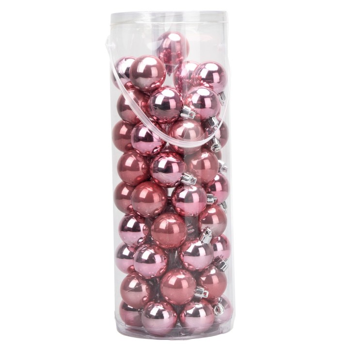 Set 54 palline rosa ø 3,8 cm per albero di Natale