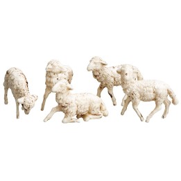 Set of 5 PVC sheep Euromarchi series for 10 cm statues